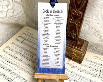 Books of the Bible Bookmark, Blue Bookmark, Version One, 66 Books of the Bible, Paper Chipboard Bookmarks