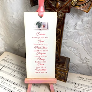 God Says You Are Bible and Rose Bookmark, Personalized Bookmark, Christian Bookmark, Bible Study Gift, Bookmark for Her, Religious Bookmark