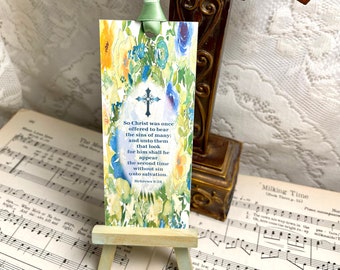 Hebrews 9:28, Christian Bookmarks, So Christ was Once Offered for the Sins of Many, Bible Verse Bookmarks, Religious Bookmarks, Bookmarkers