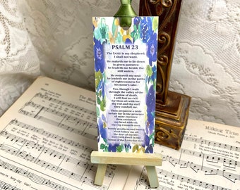 Psalm 23 Bookmark, Floral Christian Handmade Bookmark, The Lord is My Shepherd, Reading Bookmarks, Paper Chipboard Bookmarks, Scripture Art