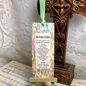 Prayer of Jabez, 1 Chronicles 4:10, Floral Bookmark, Handmade Bookmarks, Christian Gift, Gifts for Readers, Book Lovers, Religious Gift