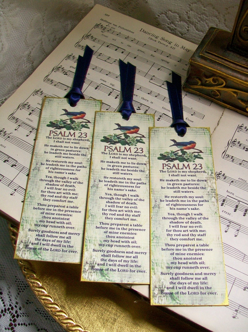 Psalm 23 Bookmarks Christian Handmade Bookmark Set of 3 The Etsy