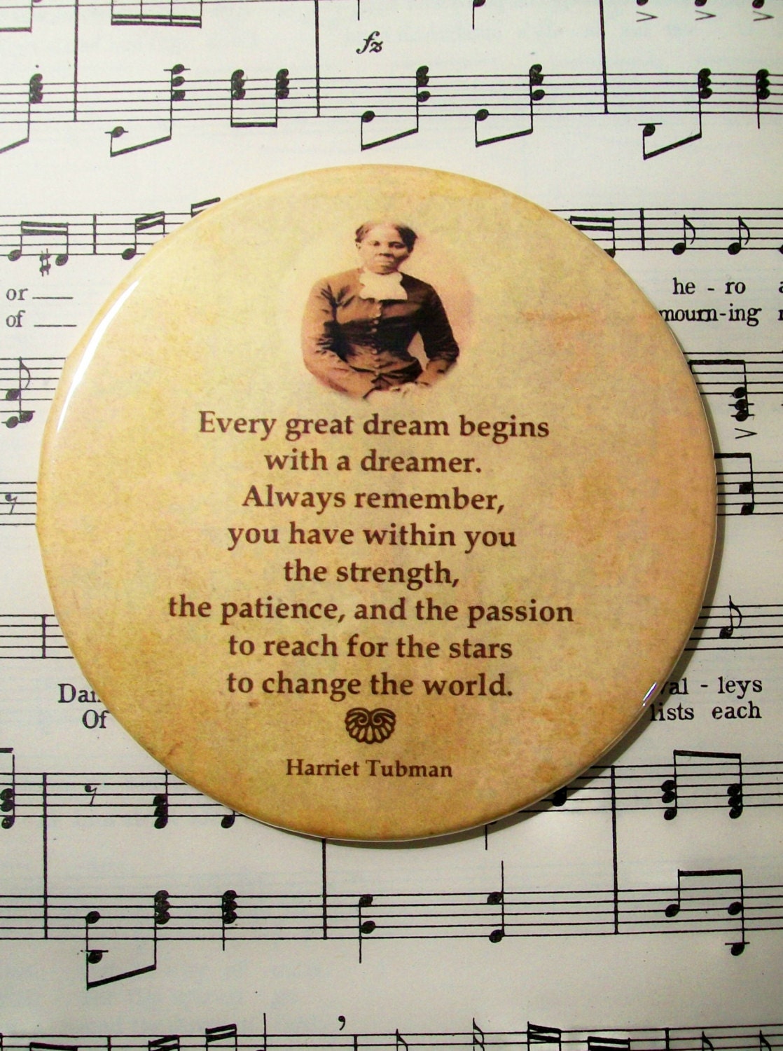 African American - Harriet Tubman - Famous &quot;Conductor&quot; of the Underground Railroad, History Magnet Large 3.50 Inches, Black History