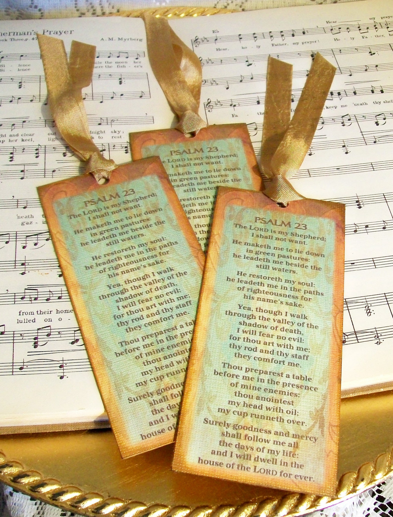 Psalm 23 Bookmark ONE Christian Handmade Bookmark the Lord | Etsy