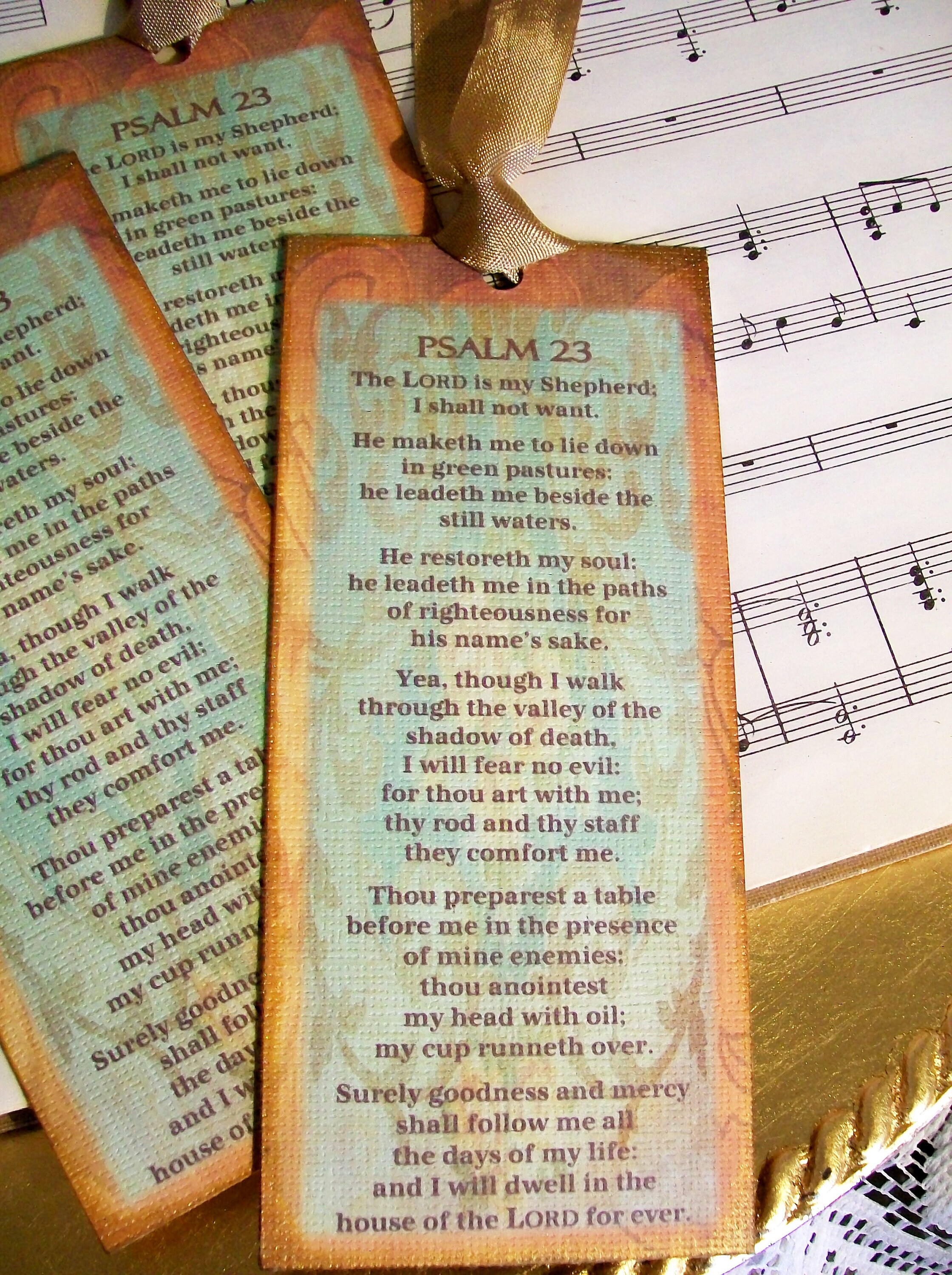 Psalm 23 Bookmark ONE Christian Handmade Bookmark the Lord | Etsy