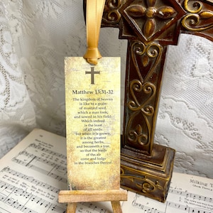 Faith Bookmark, Matthew 13:31-32, Bible Study Favors, Bookmark Gifts, Scripture Bookmark, Mustard Seed Faith Bookmark