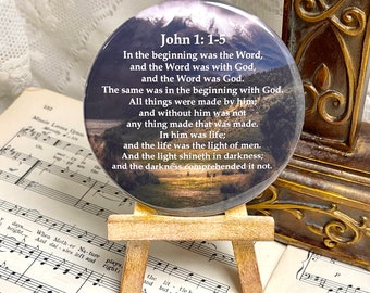 John 1:1-5 - In the Beginning Was the Word - 3.5 Inch Magnet - Christian Magnet - Bible Verse - Christian Gift