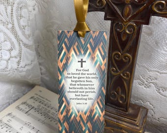 Juan 3:16 - De tal manera amó Dios al mundo - Marcapáginas cristiano - Marcapáginas bíblico - Versículo bíblico - Regalo cristiano