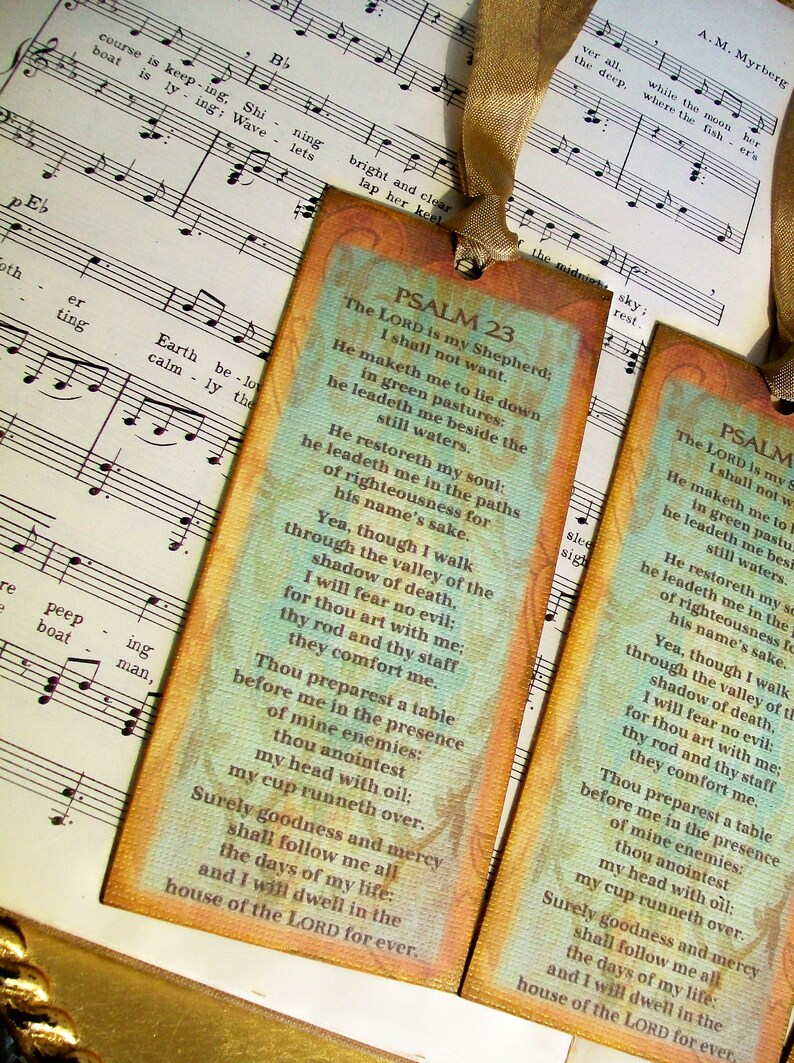Psalm 23 Bookmarks Christian Handmade Bookmark The Lord is | Etsy