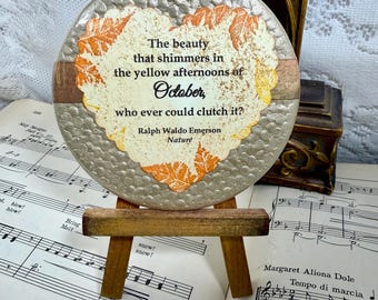 Autumn Magnet, Ralph Waldo Emerson, Nature, 3.5 Inch Magnet - Literary Magnet - Office Decor - Fridge Magnet