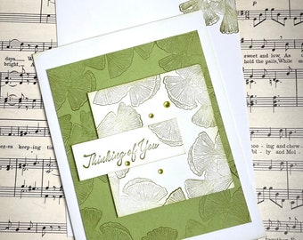 Thinking of You Greeting Card, Handmade Card, Hand-stamped Cards