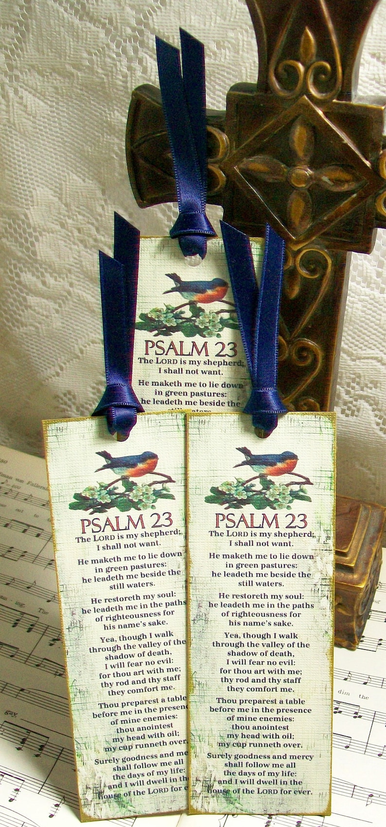 Psalm 23 Bookmarks Christian Handmade Bookmark Set of 3 The | Etsy