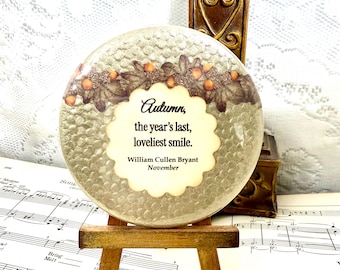 Autumn Magnet,  William Cullen Bryant, November, 3.5 Inch Magnet - Literary Magnet - Office Decor - Fridge Magnet