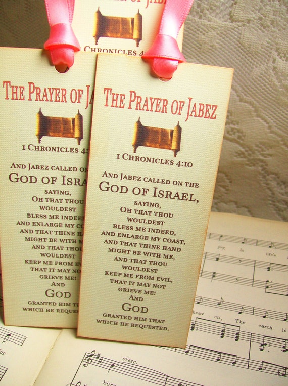 Prayer Of Jabez 1 Chronicles 4 10 Handmade Bookmarks Etsy
