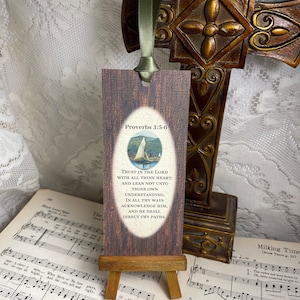 Bible Verse Bookmark, Trust in the Lord, Proverbs 3:5-6, Religious Bookmarks, Reading Gifts, Book Lovers