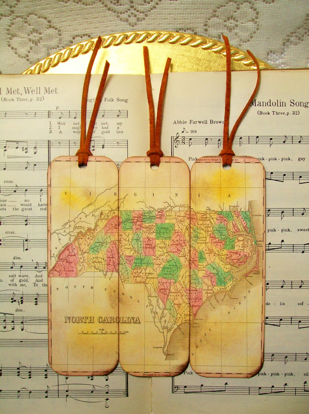 North Carolina Historical Map Bookmarks Gifts for Men Circa Etsy