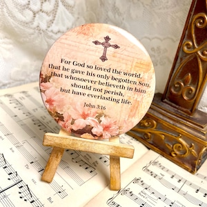 John 3:16 - God so Loved the World - Easter - 3.5 Inch Magnet
