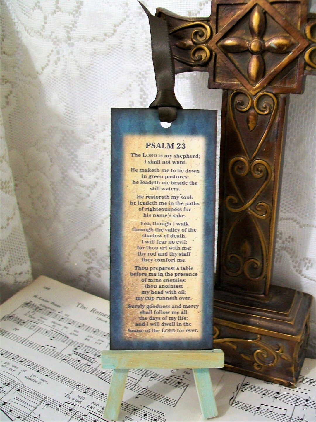 Psalm 23 Bookmark, Christian Handmade Bookmark, the Lord is My Shepherd