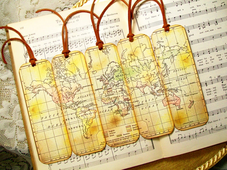 Historical World Map Bookmarks World Languages Set of 5 Etsy Singapore