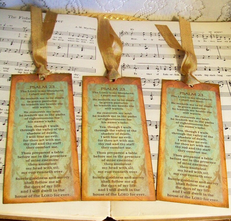 Psalm 23 Bookmark ONE Christian Handmade Bookmark The Lord | Etsy