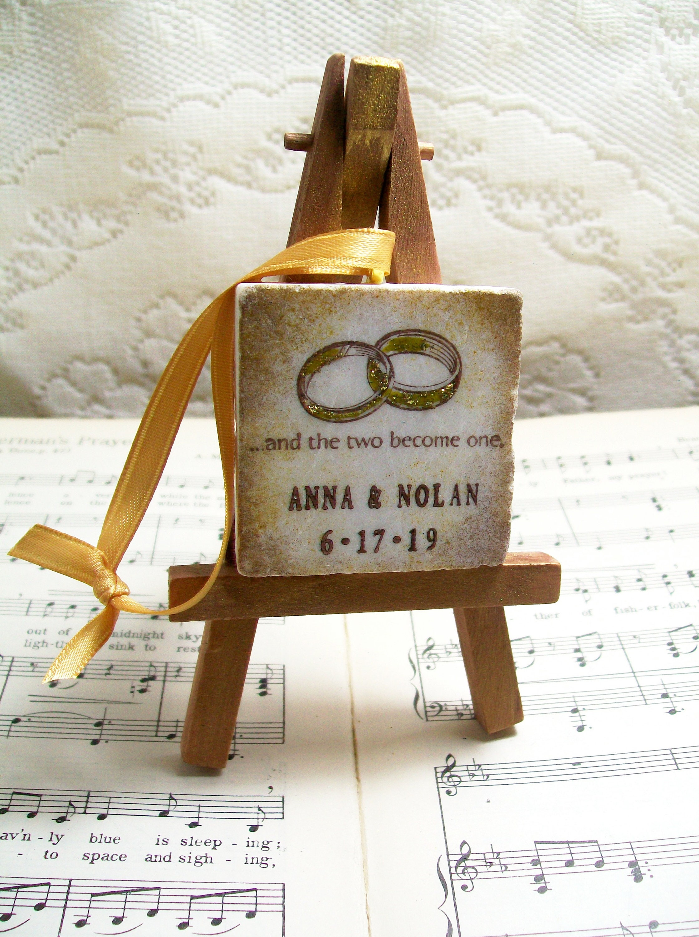 Personalized Wedding Ornament Gift For Couples Wedding Rings Etsy