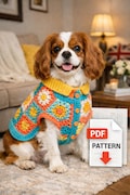 Granny Square Dog Sweater Crochet Pattern \u2013 Colorful Pet Cardigan (PDF Download) product logo