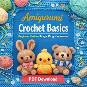 Amigurumi Basics Crochet eBook – Beginner Guide, Magic Ring, Increases, Decreases (PDF Download)