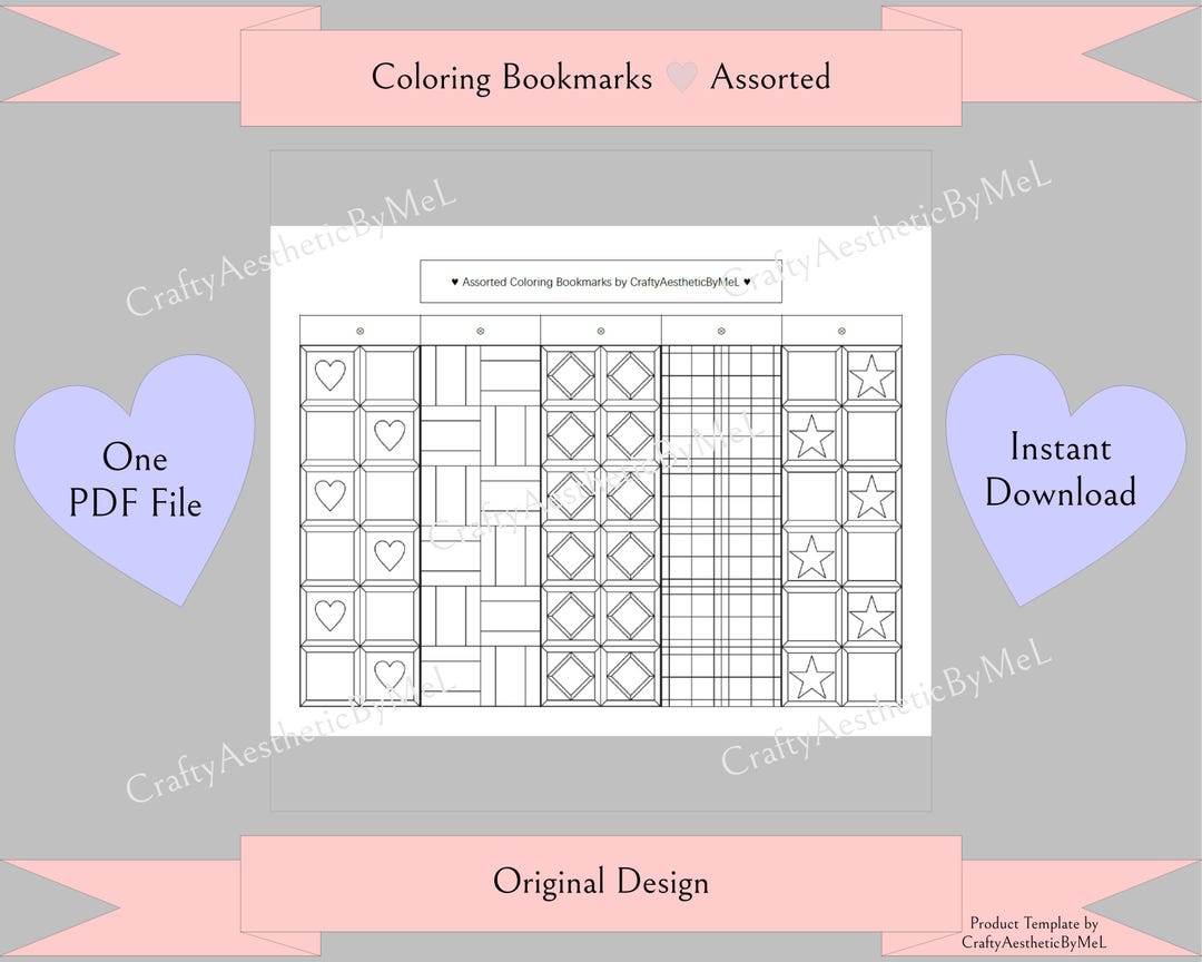Printable Coloring Bookmarks [PDF File Format/us Letter Size] Ft ...