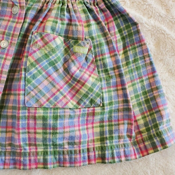 Vintage Oshkosh Girl's Cotton Flannel  Dress Plai… - image 3