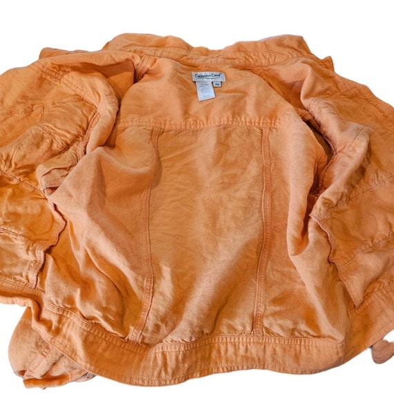 Y2K Medium Sherbert Orange Artsy Textured Jacket … - image 7