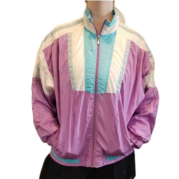 Vintage 80s Womens Pastel Colorblock Windbreaker Jacket Vintage 80s Womens Pastel Colorblock Windbreaker Jacket