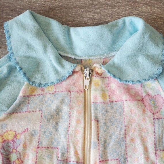 Vintage Patchwork Peter Rabbit Flannel Footie Sle… - image 2