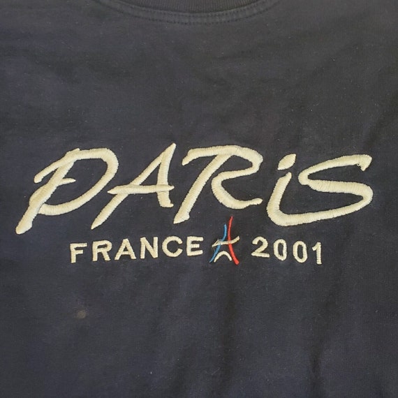 Vintage 2001 Paris France Embroidered Navy Blue S… - image 2