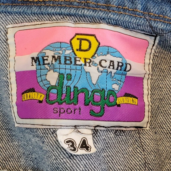 Vintage 80s Dingo Sport Denim Jean Jacket Embroid… - image 10