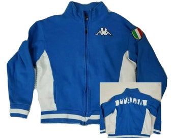 Veste De Survêtement Vintage Kappa Italie - Taille M, Bleue, Zippée, Officiellement Licenciée, Occasion
