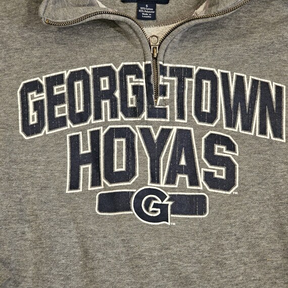 Vintage 90s Georgetown Hoyas Gray Quarter Zip Pul… - image 3