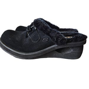 Black Slip-On Clogs with Zigzag Trim Black Colored Zigzag Handmade Women main image 2