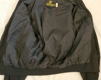 Vintage 80s K Products John Deere Bomber Jacket Black M L Made in USA Farmer Patch Etsy