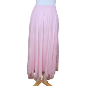 90s Light Pink Tulle Maxi Skirt Size M/L Pullon Fairycore Long Pastel Formal Mesh