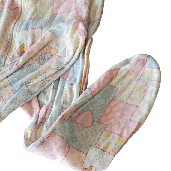 Vintage Patchwork Peter Rabbit Flannel Footie Sle… - image 3