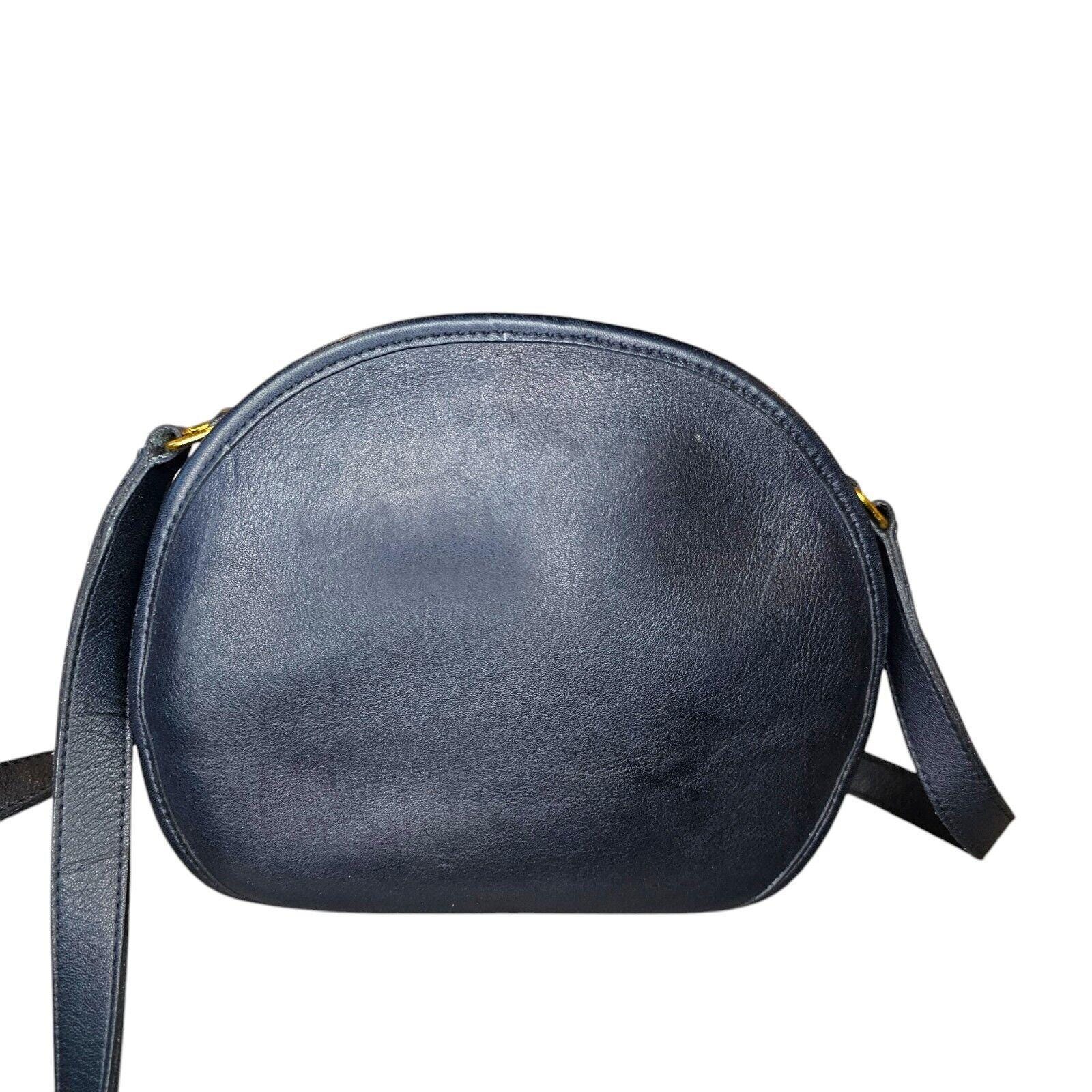 Vintage COACH 1980s Chester Canteen Crossbody Bag 9901 Navy Blue 