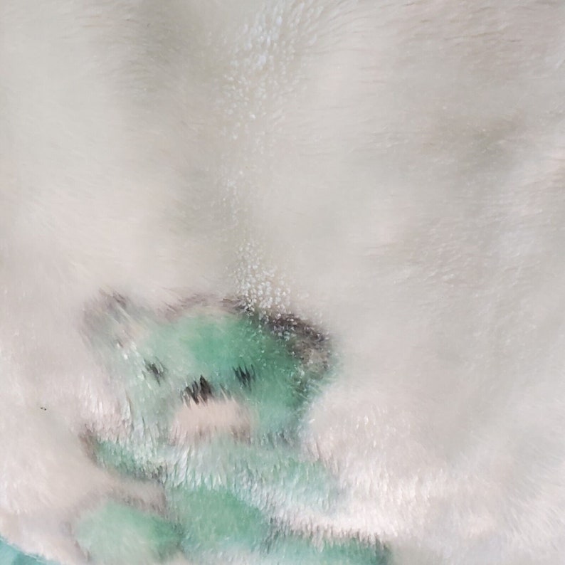 Vintage Novatex Baby Blanket Teddy Bear Rocking Horse Green Etsy