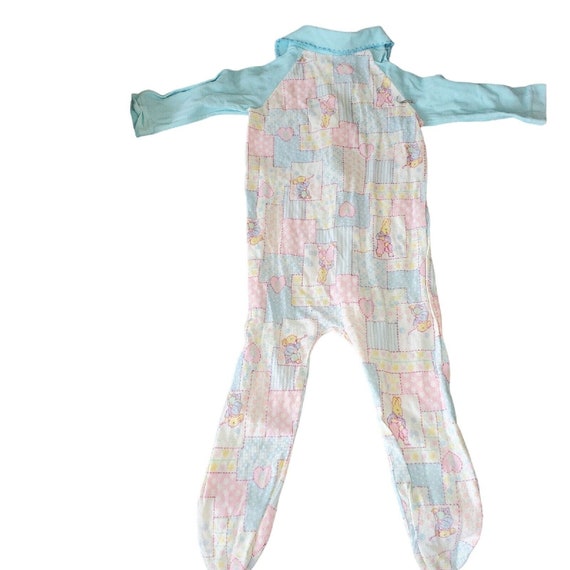 Vintage Patchwork Peter Rabbit Flannel Footie Sle… - image 7