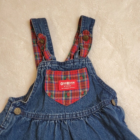 Vintage Oshkosh Girls Sz 4 Denim Jumper Overall D… - image 2