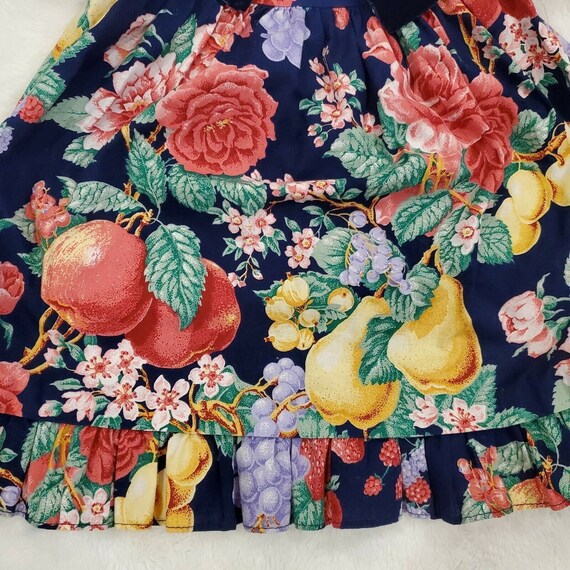 Vintage 90s Girls 4T Floral Fruit Collared Party … - image 3