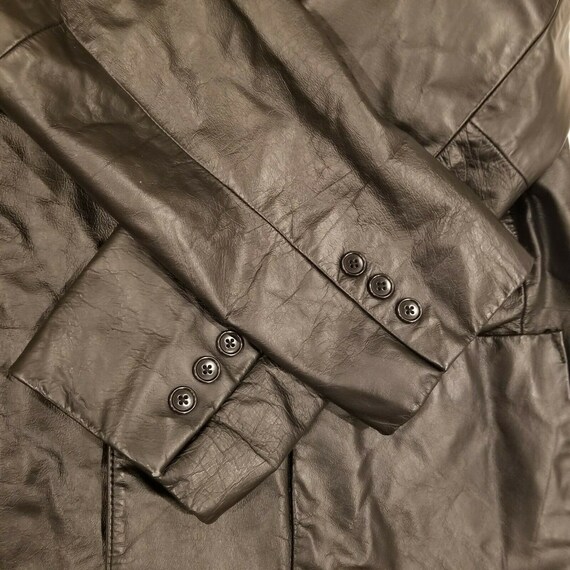 Vintage 90s Gap Blue Label Leather Sports Coat Bl… - image 4