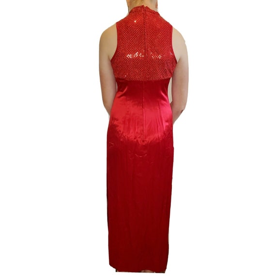 Vintage 90s Zum Zum Cheongsam Japanese Red Satin … - image 3