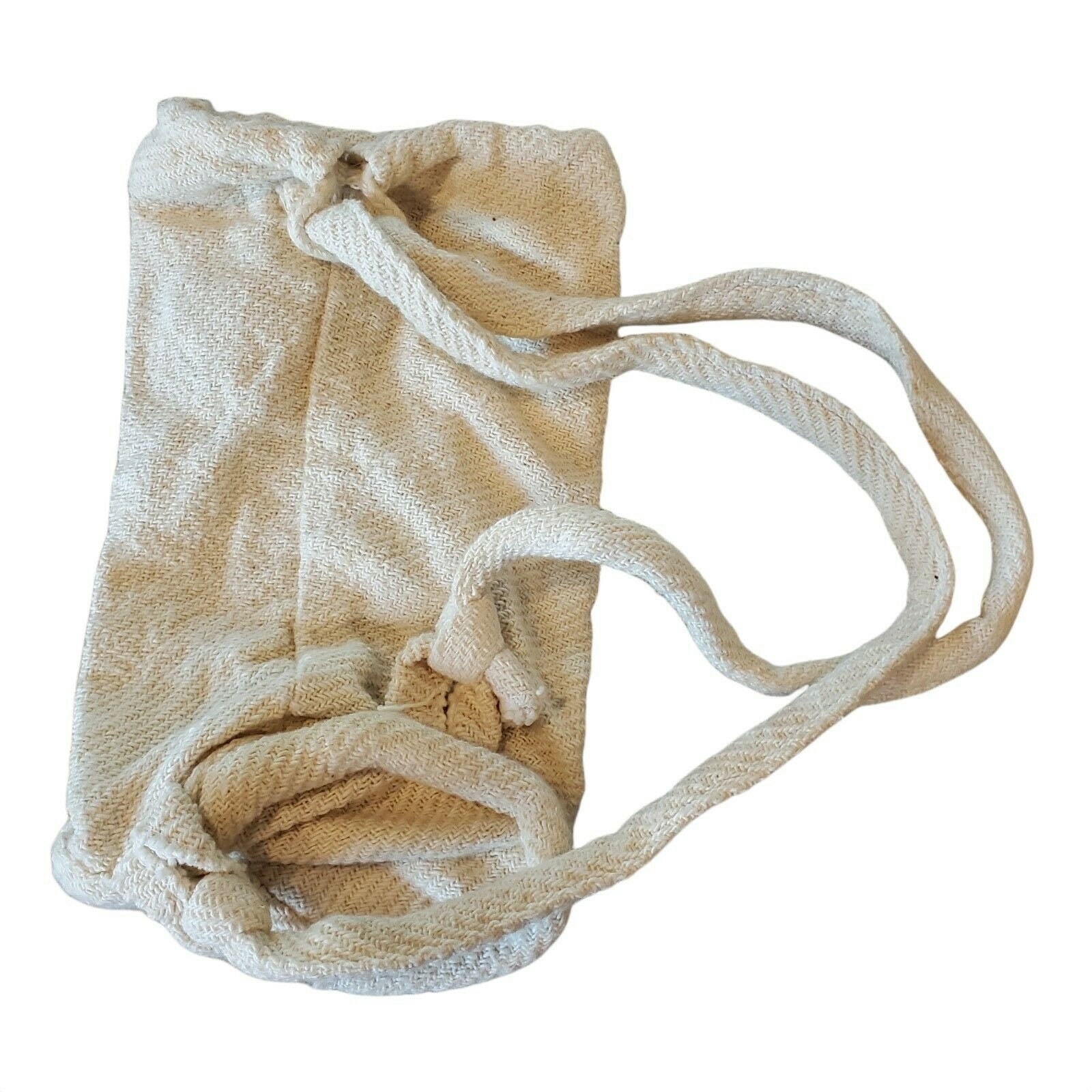 Hard Rock Cafe Cancun Drawstring Mini Backpack Burlap RARE FIND Beige‎ 11x7 Hard Rock Cafe Cancun Drawstring Mini Backpack Burlap RARE  main image 4