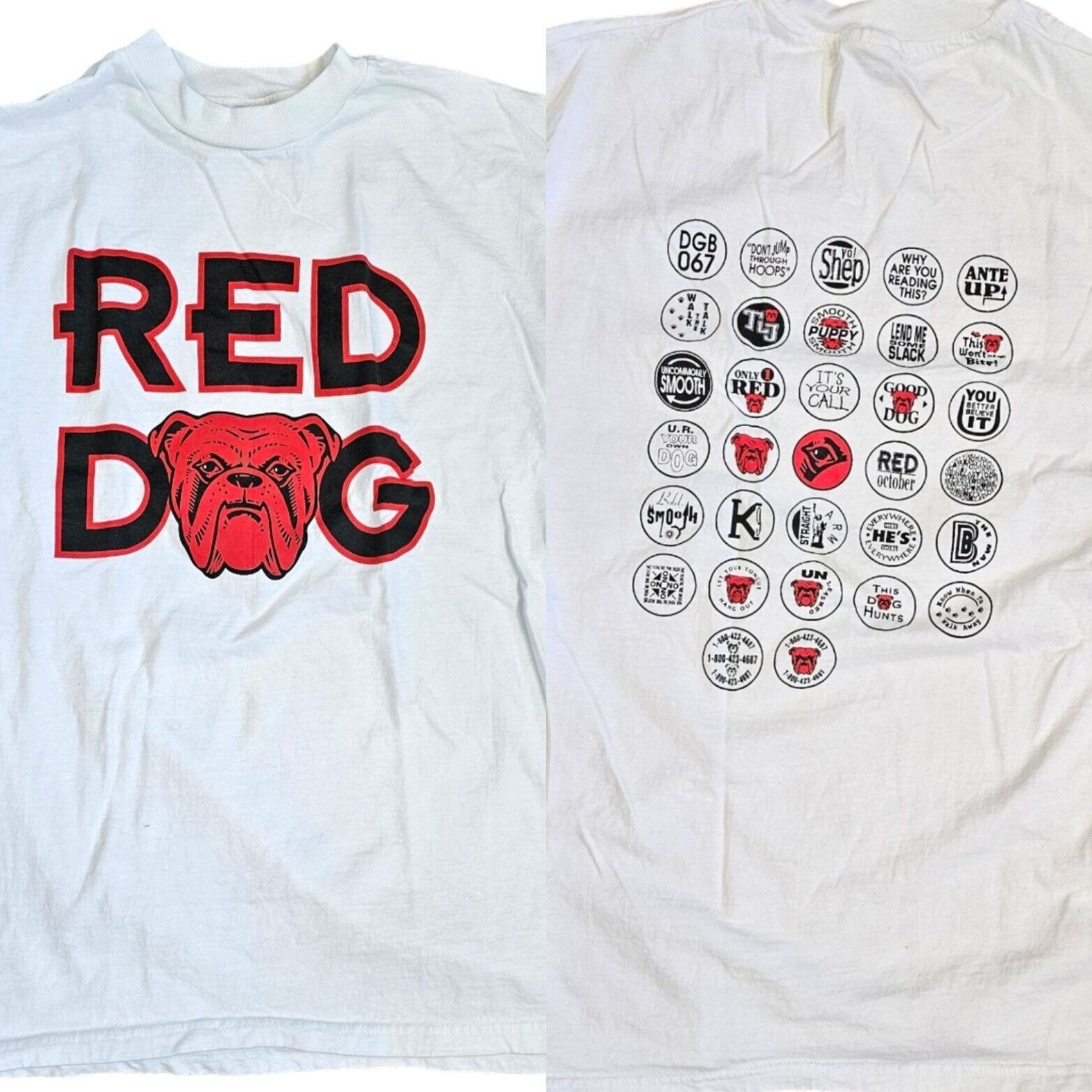 90s ビンテージT REDDOG ビール USA製 企業 犬 ブルドッグ XL 古着 90s USA製 「RED DOG」 犬 ブルドッグ BIG フェイス