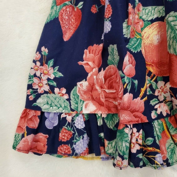 Vintage 90s Girls 4T Floral Fruit Collared Party … - image 6